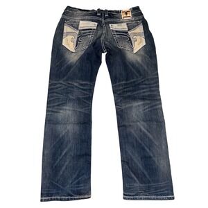 Rock Revival Jeans Big Sz 44‎ Matt Alt Straight Colorblock Pocket Rockstar New